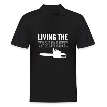 Vivre la vie des charpentiers en bois empoisonne - Polo Homme - noir - Devant - Kai (181cm)
