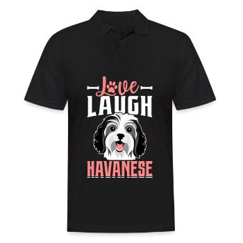 Amour Rire Bichon Havanais - Polo Homme - noir - Devant - Kai (181cm)