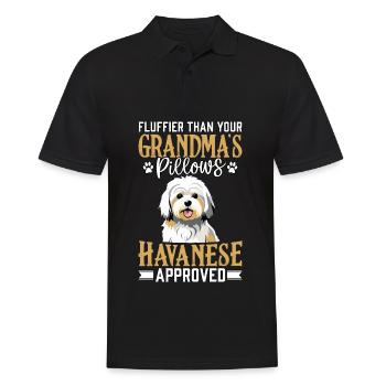 Fluffier than your Grandma's Pillows Havanese - Men's Polo Shirt - black - Front - Kai (181cm)