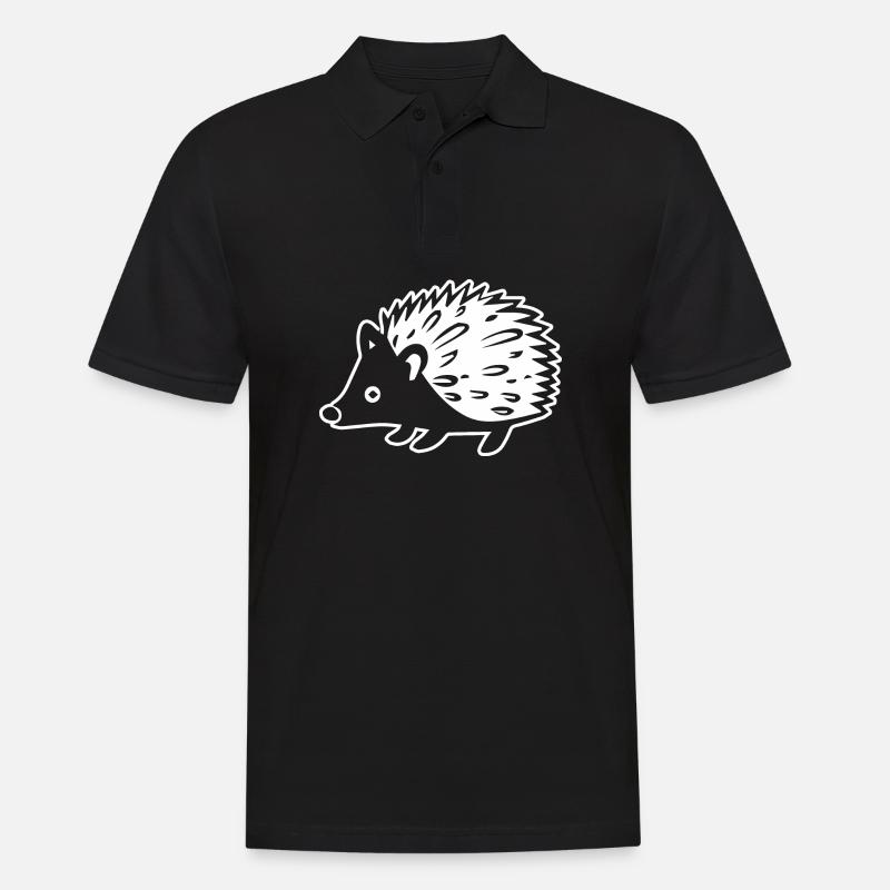 Igel - Männer Poloshirt - Schwarz