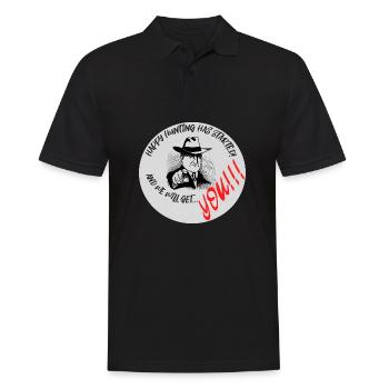 Happy Hunting! - Männer Poloshirt - Schwarz - Vorne - Kai (181cm)