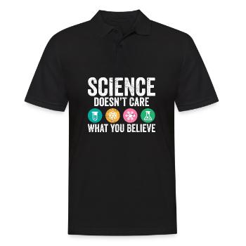 Science Pun Science Doesn't Care What You Believe - Men's Polo Shirt - black - Front - Kai (181cm)