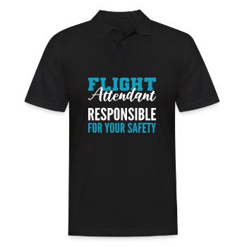 Responsible for safety Cabin crew - Men's Polo Shirt - black - Front - Kai (181cm)