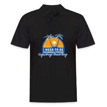I Need To Be Seahabilitated Cape Arago Beach Loop - Männer Poloshirt - Schwarz - Vorne - Kai (181cm)