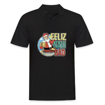 Feliz Navi Dad Xmas Dad Design for Fathers Day in - Männer Poloshirt - Schwarz - Vorne - Kai (181cm)