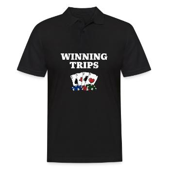 Winning Trips Card Games Poker Card Player Poker - Männer Poloshirt - Schwarz - Vorne - Kai (181cm)