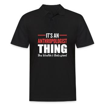 Anthropologe Sache Professor Geschenk - Männer Poloshirt - Schwarz - Vorne - Kai (181cm)