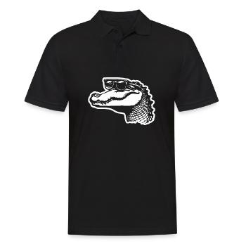 Krokodil Alligator - Männer Poloshirt - Schwarz - Vorne - Kai (181cm)