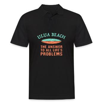 Ulua Beach Répond à tous les problèmes de la vie Surf - Polo Homme - noir - Devant - Kai (181cm)
