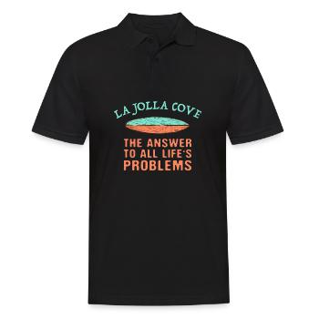 La Jolla Cove répond à tous les problèmes de la vie - Polo Homme - noir - Devant - Kai (181cm)