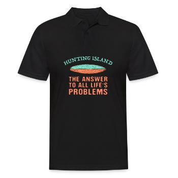 Hunting Island : la réponse à tous les problèmes de la vie - Polo Homme - noir - Devant - Kai (181cm)