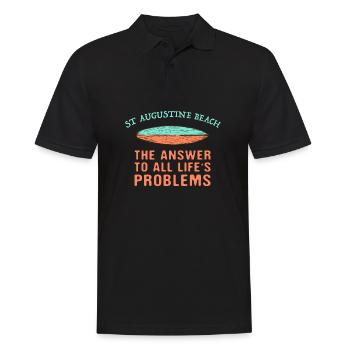St Augustine Beach Répond à tous les problèmes de la vie - Polo Homme - noir - Devant - Kai (181cm)