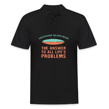 Assateague Island Beach Answer To All Life's - Männer Poloshirt - Schwarz - Vorne - Kai (181cm)