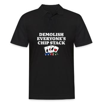 Démolir la pile de jetons de tout le monde Humour de poker drôle - Polo Homme - noir - Devant - Kai (181cm)
