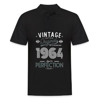 1964 vintage original gift birthday 58 years - Men's Polo Shirt - black - Front - Kai (181cm)