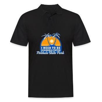 I Need To Be Seahabilitated Polihale State Park - Männer Poloshirt - Schwarz - Vorne - Kai (181cm)