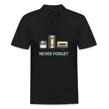 Never Forget Floppy Disk Video Tape Cassette - Men's Polo Shirt - black - Front - Kai (181cm)