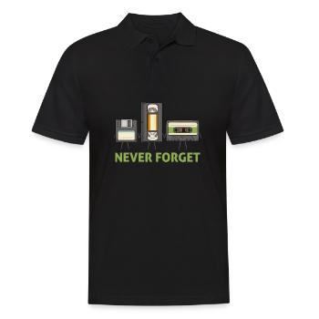 Never Forget Floppy Disk Video Tape Cassette - Men's Polo Shirt - black - Front - Kai (181cm)