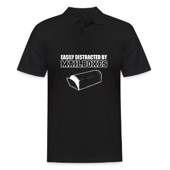 Durch Mailboxen abgelenkt Sachbearbeiter Geschenk - Männer Poloshirt - Schwarz - Vorne - Kai (181cm)