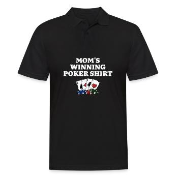 Mom's Winning Poker Shirt Casino Mommy Gambling - Men's Polo Shirt - black - Front - Kai (181cm)
