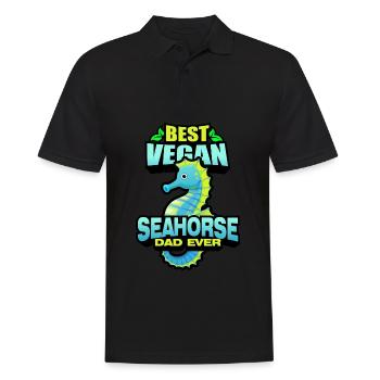 Seepferdchen | Meer Seepferd Tiere Fische Geschenk - Männer Poloshirt - Schwarz - Vorne - Kai (181cm)