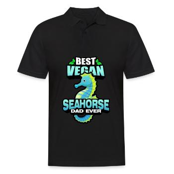 Seepferdchen | Meer Seepferd Tiere Fische Geschenk - Männer Poloshirt - Schwarz - Vorne - Kai (181cm)
