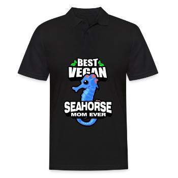 Seepferdchen | Meer Seepferd Tiere Fische Geschenk - Männer Poloshirt - Schwarz - Vorne - Kai (181cm)