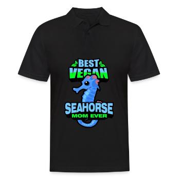 Seepferdchen | Meer Seepferd Tiere Fische Geschenk - Männer Poloshirt - Schwarz - Vorne - Kai (181cm)