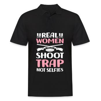 Trapschießen | Schießsport Fallenschießen Geschenk - Männer Poloshirt - Schwarz - Vorne - Kai (181cm)