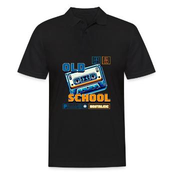 OldSchool - Männer Poloshirt - Schwarz - Vorne - Kai (181cm)