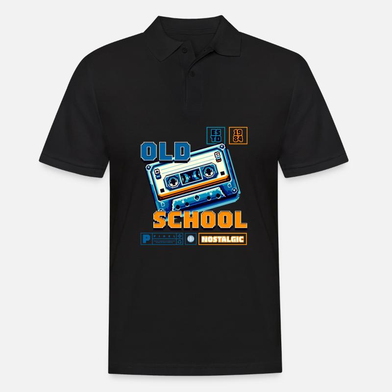 OldSchool - Männer Poloshirt - Schwarz