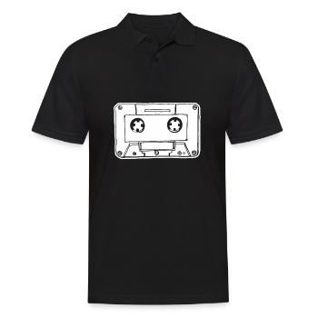 Musikkassette Kassette Audio Tape - Männer Poloshirt - Schwarz - Vorne - Kai (181cm)
