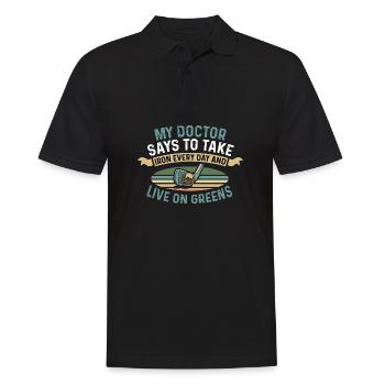 Live on green. Humorous Person Gift - Men's Polo Shirt - black - Front - Kai (181cm)