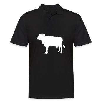 Cow muh cattle animal cattle farm gift - Men's Polo Shirt - black - Front - Kai (181cm)