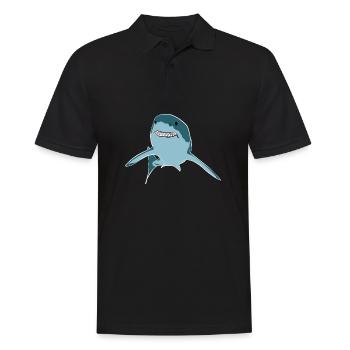 great white shark - Men's Polo Shirt - black - Front - Kai (181cm)
