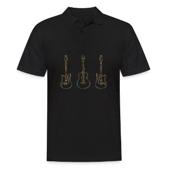 Gitarren Geschenk Zeichnung Gitarristen Band - Männer Poloshirt - Schwarz - Vorne - Kai (181cm)