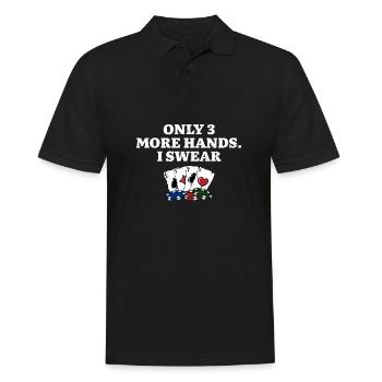 Seulement 3 mains de plus je jure Poker Jeux de cartes Poker - Polo Homme - noir - Devant - Kai (181cm)