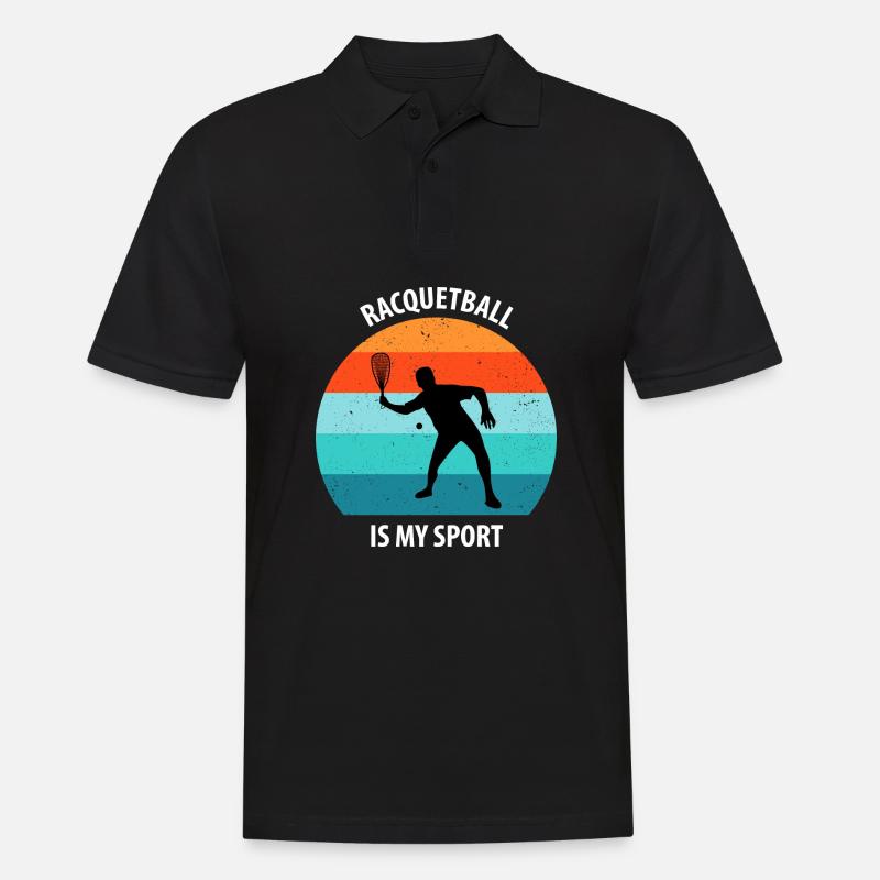 Racqueetball - Männer Poloshirt - Schwarz
