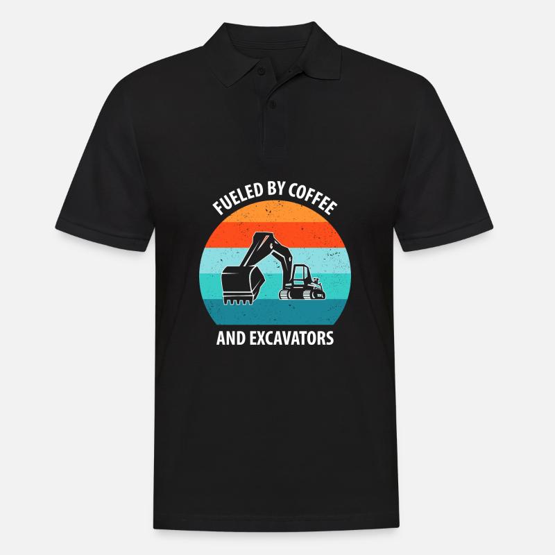 Bagger Baggerfahrer Baggerwagen - Männer Poloshirt - Schwarz