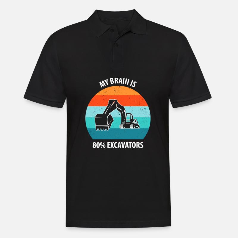 Bagger Baggerfahrer Baggerwagen - Männer Poloshirt - Schwarz
