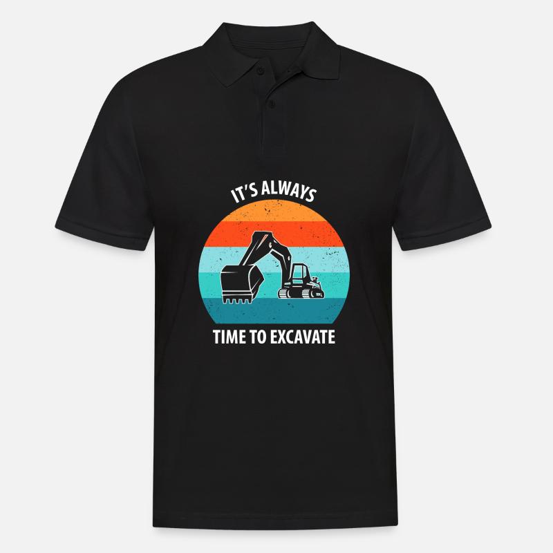 Bagger Baggerfahrer Baggerwagen - Männer Poloshirt - Schwarz