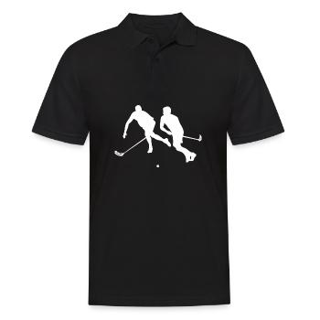Floorball - Männer Poloshirt - Schwarz - Vorne - Kai (181cm)