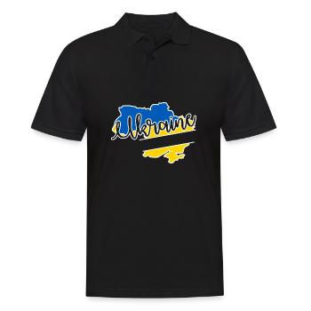 Ukraine Country - Men's Polo Shirt - black - Front - Kai (181cm)