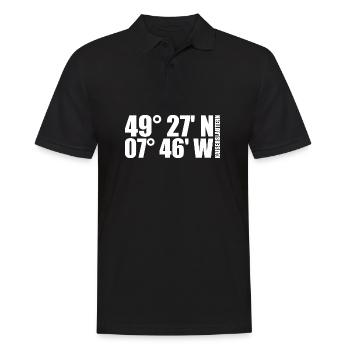 Kaiserslautern Koordinaten - Männer Poloshirt - Schwarz - Vorne - Kai (181cm)