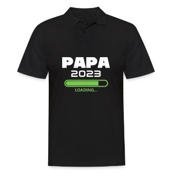 Papa 2023 Loading Annonce Grossesse Futur Papa - Polo Homme - noir - Devant - Kai (181cm)