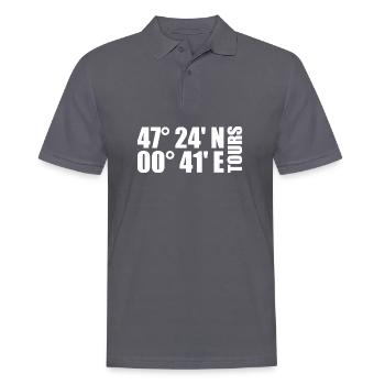 Tours Koordinaten - Männer Poloshirt - Anthrazit - Vorne - Nico (186cm)