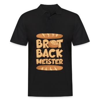 BROT BACKMEISTER BROT BACKEN - Männer Poloshirt - Schwarz - Vorne - Kai (181cm)
