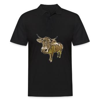 Vache drôle - Polo Homme - noir - Devant - Kai (181cm)