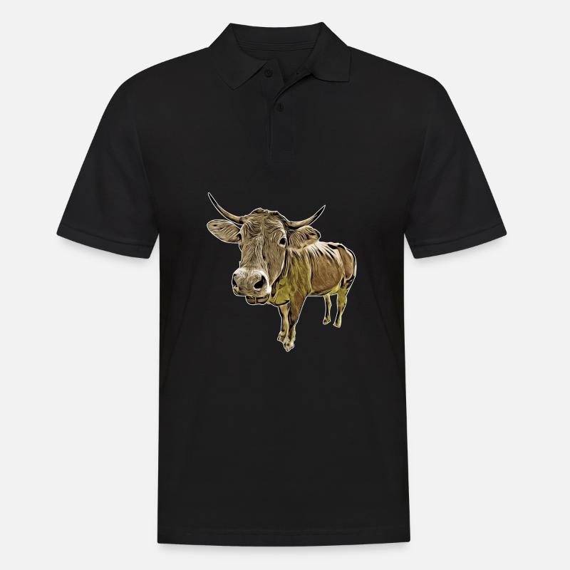 Lustige Kuh - Männer Poloshirt - Schwarz