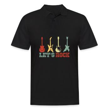 Electric rock guitars - Men's Polo Shirt - black - Front - Kai (181cm)